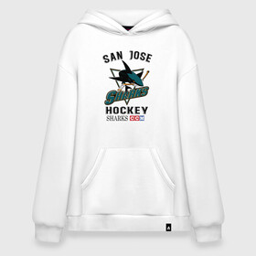 Худи SuperOversize хлопок с принтом SAN JOSE SHARKS , 70% хлопок, 30% полиэстер, мягкий начес внутри | карман-кенгуру, эластичная резинка на манжетах и по нижней кромке, двухслойный капюшон
 | hockey | nhl | san jose | sharks | sport | usa | акулы | надпись | нхл | сан хосе | символы | сообщение | спорт | сша | текст | фраза | хоккей | цитаты | шайбу