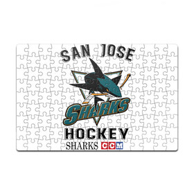 Пазл магнитный 126 элементов с принтом SAN JOSE SHARKS , полимерный материал с магнитным слоем | 126 деталей, размер изделия —  180*270 мм | Тематика изображения на принте: hockey | nhl | san jose | sharks | sport | usa | акулы | надпись | нхл | сан хосе | символы | сообщение | спорт | сша | текст | фраза | хоккей | цитаты | шайбу