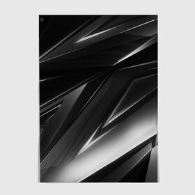 Постер с принтом GEOMETRY STRIPES BLACK & WHITE , 100% бумага
 | бумага, плотность 150 мг. Матовая, но за счет высокого коэффициента гладкости имеет небольшой блеск и дает на свету блики, но в отличии от глянцевой бумаги не покрыта лаком | abstraction | geometry | hexagon | stripes | text | texture | абстракция | геометрия | красный | линии | неон | неоновый | полосы | соты | текстура | фигуры | черный