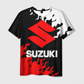 Мужская футболка 3D с принтом SUZUKI (2) , 100% полиэфир | прямой крой, круглый вырез горловины, длина до линии бедер | suzuki | авто | автомобиль | сузуки