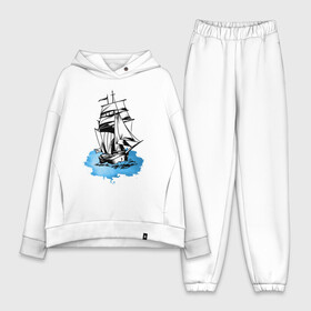 Женский костюм хлопок Oversize с принтом Корабль ,  |  | captain | fashion | ocean | sail | sailor | sea | ship | style | travel | water | yacht | вода | капитан | корабль | матрос | мода | море | океан | парус | путешествие | свобода | солнце | стиль | яхта