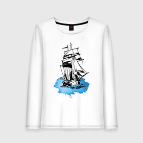 Женский лонгслив хлопок с принтом Корабль , 100% хлопок |  | captain | fashion | ocean | sail | sailor | sea | ship | style | travel | water | yacht | вода | капитан | корабль | матрос | мода | море | океан | парус | путешествие | свобода | солнце | стиль | яхта
