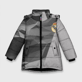 Зимняя куртка для девочек 3D с принтом Real Madrid , ткань верха — 100% полиэстер; подклад — 100% полиэстер, утеплитель — 100% полиэстер. | длина ниже бедра, удлиненная спинка, воротник стойка и отстегивающийся капюшон. Есть боковые карманы с листочкой на кнопках, утяжки по низу изделия и внутренний карман на молнии. 

Предусмотрены светоотражающий принт на спинке, радужный светоотражающий элемент на пуллере молнии и на резинке для утяжки. | atletico | barcelona | borussia | chelsea | cristiano | football | juventus | manchester city | manchester united | messi | real madrid | ronaldo | sport | спорт | футбол