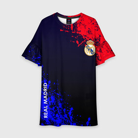 Детское платье 3D с принтом Real Madrid , 100% полиэстер | прямой силуэт, чуть расширенный к низу. Круглая горловина, на рукавах — воланы | atletico | barcelona | borussia | chelsea | cristiano | football | juventus | manchester city | manchester united | messi | real madrid | ronaldo | sport | спорт | футбол