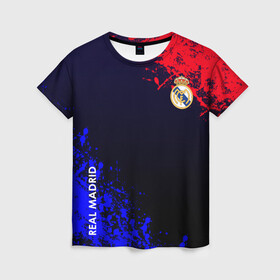 Женская футболка 3D с принтом Real Madrid , 100% полиэфир ( синтетическое хлопкоподобное полотно) | прямой крой, круглый вырез горловины, длина до линии бедер | atletico | barcelona | borussia | chelsea | cristiano | football | juventus | manchester city | manchester united | messi | real madrid | ronaldo | sport | спорт | футбол