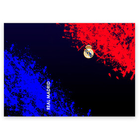 Поздравительная открытка с принтом Real Madrid , 100% бумага | плотность бумаги 280 г/м2, матовая, на обратной стороне линовка и место для марки
 | atletico | barcelona | borussia | chelsea | cristiano | football | juventus | manchester city | manchester united | messi | real madrid | ronaldo | sport | спорт | футбол