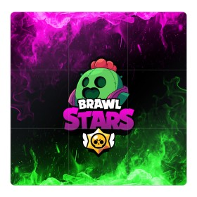 Магнитный плакат 3Х3 с принтом Spike BRAWL STARS , Полимерный материал с магнитным слоем | 9 деталей размером 9*9 см | brawl stars spike | spike | бравл старс спайк | бравлер | кактус | спайк