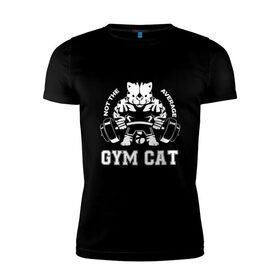 Мужская футболка хлопок Slim с принтом GYM Cat , 92% хлопок, 8% лайкра | приталенный силуэт, круглый вырез ворота, длина до линии бедра, короткий рукав | Тематика изображения на принте: animal | cat | cute | gym | kitty | meow | атлет | друг | животные | качок | киска | китти | кот | котенок | котик | кошечка | кошка | лев | леопард | милый | мур | мяу | надпись | пантера | питомец | рысь | сила | текст | тигр