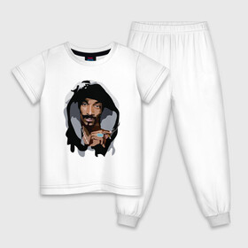 Детская пижама хлопок с принтом Snoop Dogg , 100% хлопок |  брюки и футболка прямого кроя, без карманов, на брюках мягкая резинка на поясе и по низу штанин
 | 2pac | black | dog | dr dre | hip hop | rap | snoop dogg | west coast | гангстер | микрофон | музыка | рифма | рэп | рэпер | снуп дог | собака | хип хоп