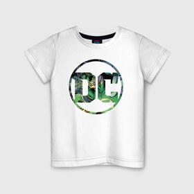 Детская футболка хлопок с принтом Green Lantern , 100% хлопок | круглый вырез горловины, полуприлегающий силуэт, длина до линии бедер | dc | green lantern | shtatjl | зеленый фонарь | лига справедливости | логотип