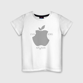 Детская футболка хлопок с принтом Яблоко , 100% хлопок | круглый вырез горловины, полуприлегающий силуэт, длина до линии бедер | apple | eva | jobs | leaf | newton | джобс | ева | лист | ньютон | яблоко