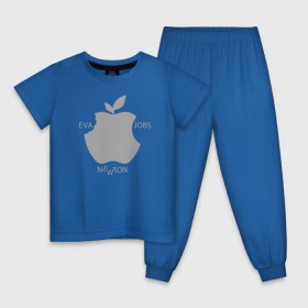 Детская пижама хлопок с принтом Яблоко , 100% хлопок |  брюки и футболка прямого кроя, без карманов, на брюках мягкая резинка на поясе и по низу штанин
 | apple | eva | jobs | leaf | newton | джобс | ева | лист | ньютон | яблоко