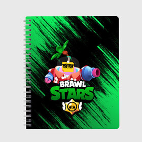 Тетрадь с принтом SPROUT BRAWL STARS , 100% бумага | 48 листов, плотность листов — 60 г/м2, плотность картонной обложки — 250 г/м2. Листы скреплены сбоку удобной пружинной спиралью. Уголки страниц и обложки скругленные. Цвет линий — светло-серый
 | brawl | brawl stars | brawl stars sprout | clash | sprout | tropical sprout | бравл старс | игра | мобильные игры | спраут | тропический спрут