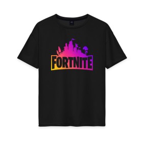 Женская футболка хлопок Oversize с принтом FORTNITE PARTY EVENT , 100% хлопок | свободный крой, круглый ворот, спущенный рукав, длина до линии бедер
 | deadmau5 | fortnite | fortnite 2 | fortnite x маршмелло | ikonik | marshmello | ninja | ninja streamer | raven | travis scott | ворон | иконик | ниндзя | пили | рейвен | трэвис скотт | фортнайт