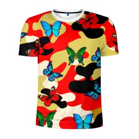 Мужская футболка 3D спортивная с принтом Камуфляжные бабочки , 100% полиэстер с улучшенными характеристиками | приталенный силуэт, круглая горловина, широкие плечи, сужается к линии бедра | Тематика изображения на принте: бабочки | камуфляж | камуфляжные бабочки | хаки