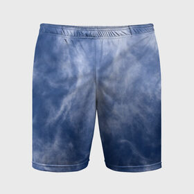Мужские шорты спортивные с принтом Облака в небе ,  |  | белые пятна | синий фон | тучи
