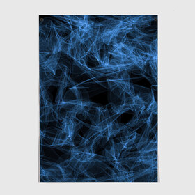 Постер с принтом Синий дым , 100% бумага
 | бумага, плотность 150 мг. Матовая, но за счет высокого коэффициента гладкости имеет небольшой блеск и дает на свету блики, но в отличии от глянцевой бумаги не покрыта лаком | кривые | линии