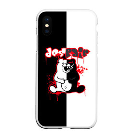 Чехол для iPhone XS Max матовый с принтом MONOKUMA , Силикон | Область печати: задняя сторона чехла, без боковых панелей | anime | bear | black  white | danganronpa | kurokuma | monodam | monokuma | monomi | monotaro | pink | rabbit | school | shirokuma | аниме | главарь | мoноми | монокума | черно белый | школа