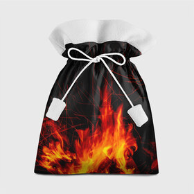 Подарочный 3D мешок с принтом Ночной костер в лесу , 100% полиэстер | Размер: 29*39 см | Тематика изображения на принте: дрова | искры | ночь | огонь