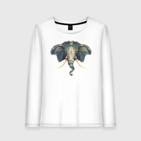 Женский лонгслив хлопок с принтом Elephant , 100% хлопок |  | art | elephant | арт | слон