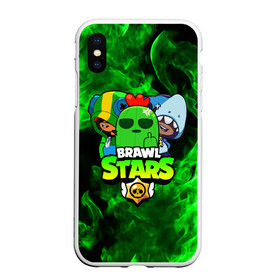 Чехол для iPhone XS Max матовый с принтом Brawl Stars TRIO , Силикон | Область печати: задняя сторона чехла, без боковых панелей | 8 bit | 8 бит | bibi | brawl | brawl stars | crow | leon | spike | sprout | stars | бравл | бравл старс | браво старс | игра | компьютерная | кров | леон | онлайн | старс