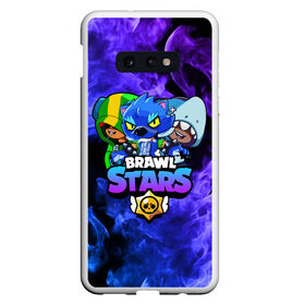 Чехол для Samsung S10E с принтом Brawl Stars TRIO , Силикон | Область печати: задняя сторона чехла, без боковых панелей | 8 bit | 8 бит | bibi | brawl | brawl stars | crow | leon | spike | sprout | stars | бравл | бравл старс | браво старс | игра | компьютерная | кров | леон | онлайн | старс