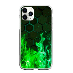 Чехол для iPhone 11 Pro Max матовый с принтом Fire , Силикон |  | Тематика изображения на принте: fire | psicodelic | абстрактный | абстракция | зелёный | зеленый огонь | калейдоскоп | огонь | пламя | пламя космос | психоделика | радужный | разводы красок | северное сияние | фракталы