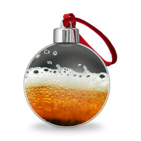 Ёлочный шар с принтом ТЕМНОЕ ПИВО , Пластик | Диаметр: 77 мм | Тематика изображения на принте: beer | бир | напитки | пенное