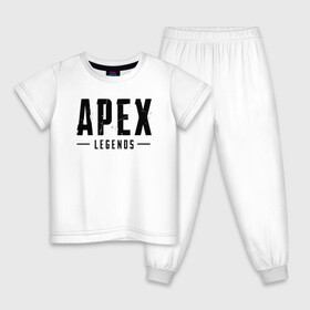 Детская пижама хлопок с принтом APEX LEGENDS (НА СПИНЕ) , 100% хлопок |  брюки и футболка прямого кроя, без карманов, на брюках мягкая резинка на поясе и по низу штанин
 | Тематика изображения на принте: apex | apex legends | battle | battle royal | bloodhound | titanfall | wraith | апекс | апекс легендс | батл рояль | битва | война | каустик | королевская битва