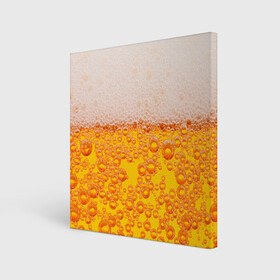 Холст квадратный с принтом ПИВО , 100% ПВХ |  | beer | textures | бир | напитки | пенное | текстуры | фон