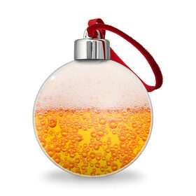 Ёлочный шар с принтом ПИВО , Пластик | Диаметр: 77 мм | beer | textures | бир | напитки | пенное | текстуры | фон