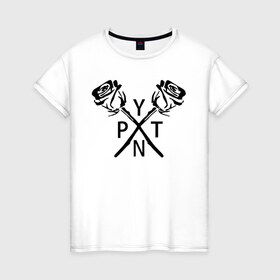 Женская футболка хлопок с принтом PYTN X ROSE. , 100% хлопок | прямой крой, круглый вырез горловины, длина до линии бедер, слегка спущенное плечо | payton | payton moormeie | pytn | rose | блогер | знаменитость | пейтон | пейтон моормиер | тиктоенр