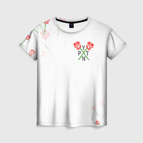 Женская футболка 3D с принтом PAYTON MOORMEIER - ТИКТОК , 100% полиэфир ( синтетическое хлопкоподобное полотно) | прямой крой, круглый вырез горловины, длина до линии бедер | flower | payton moormeier | roses | tiktok | автограф payton | блогер | пейтон | пейтон моормиер | розы | тикток | тиктокер | цветы | ютубер