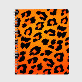Тетрадь с принтом JAGUAR GOLD , 100% бумага | 48 листов, плотность листов — 60 г/м2, плотность картонной обложки — 250 г/м2. Листы скреплены сбоку удобной пружинной спиралью. Уголки страниц и обложки скругленные. Цвет линий — светло-серый
 | Тематика изображения на принте: cat | jaguar | leopard | yaguar | дикая кошка | животные | кошка | леопард | пятна животного | текстура | шерсть | ягуар