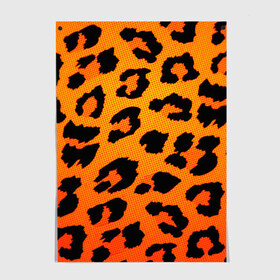 Постер с принтом JAGUAR GOLD , 100% бумага
 | бумага, плотность 150 мг. Матовая, но за счет высокого коэффициента гладкости имеет небольшой блеск и дает на свету блики, но в отличии от глянцевой бумаги не покрыта лаком | cat | jaguar | leopard | yaguar | дикая кошка | животные | кошка | леопард | пятна животного | текстура | шерсть | ягуар