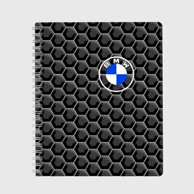 Тетрадь с принтом BMW , 100% бумага | 48 листов, плотность листов — 60 г/м2, плотность картонной обложки — 250 г/м2. Листы скреплены сбоку удобной пружинной спиралью. Уголки страниц и обложки скругленные. Цвет линий — светло-серый
 | 