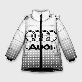 Зимняя куртка для девочек 3D с принтом Audi , ткань верха — 100% полиэстер; подклад — 100% полиэстер, утеплитель — 100% полиэстер. | длина ниже бедра, удлиненная спинка, воротник стойка и отстегивающийся капюшон. Есть боковые карманы с листочкой на кнопках, утяжки по низу изделия и внутренний карман на молнии. 

Предусмотрены светоотражающий принт на спинке, радужный светоотражающий элемент на пуллере молнии и на резинке для утяжки. | audi | audi лого | audi марка | audi эмблема | ауди | ауди значок | ауди лого | ауди чб значок | ауди эмблема | значок audi | лого автомобиля | логотип audi | логотип ауди | черно белый