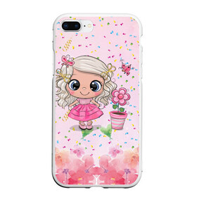 Чехол для iPhone 7Plus/8 Plus матовый с принтом Маленькая принцесса , Силикон | Область печати: задняя сторона чехла, без боковых панелей | бабочка | девочка | девочке | маленькая | милая | сердечки | цветочки