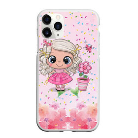 Чехол для iPhone 11 Pro Max матовый с принтом Маленькая принцесса , Силикон |  | бабочка | девочка | девочке | маленькая | милая | сердечки | цветочки