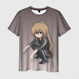 Мужская футболка 3D с принтом Аниме девочка на кортах в Адидасе , 100% полиэфир | прямой крой, круглый вырез горловины, длина до линии бедер | аниме | девушка | спорт