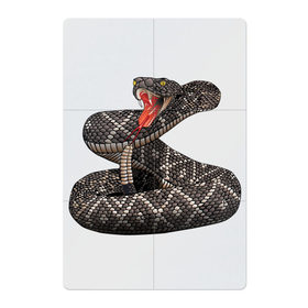 Магнитный плакат 2Х3 с принтом Гремучая змея , Полимерный материал с магнитным слоем | 6 деталей размером 9*9 см | Тематика изображения на принте: гремучая змея | животные | звери | змея | опасность | пресмыкающиеся | рисунок