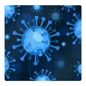 Магнитный плакат 3Х3 с принтом Сorona virus infection , Полимерный материал с магнитным слоем | 9 деталей размером 9*9 см | 19 | 19. повязка | bacteria | corona | covid | virus | бактерия | ковид | корона | короно | маска | медицинская | микробы | организмы