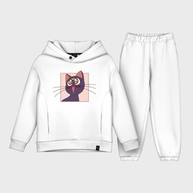 Детский костюм хлопок Oversize с принтом Luna, Sailor Moon ,  |  | Тематика изображения на принте: 90s | cat | cute | kawaii | kitty | luna | sailor moon | usagi tsukino | аниме | каваии | кавай | кот | котики | луна | манга | марс | меркурий | милота | сейлор | сейлор мун | усаги цукино