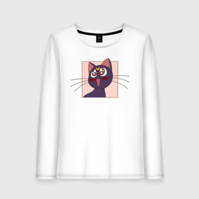 Женский лонгслив хлопок с принтом Luna, Sailor Moon , 100% хлопок |  | 90s | cat | cute | kawaii | kitty | luna | sailor moon | usagi tsukino | аниме | каваии | кавай | кот | котики | луна | манга | марс | меркурий | милота | сейлор | сейлор мун | усаги цукино