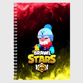 Тетрадь с принтом GALE BRAWL STARS , 100% бумага | 48 листов, плотность листов — 60 г/м2, плотность картонной обложки — 250 г/м2. Листы скреплены сбоку удобной пружинной спиралью. Уголки страниц и обложки скругленные. Цвет линий — светло-серый
 | Тематика изображения на принте: brawl | brawl stars | clash | gale brawl stars | бравл старс | бравл старс гэйл | бравлер | гэйл | игра | мобильные игры