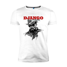 Мужская футболка премиум с принтом Django , 92% хлопок, 8% лайкра | приталенный силуэт, круглый вырез ворота, длина до линии бедра, короткий рукав | Тематика изображения на принте: django | tarantino | джанго | джанго освобожденный | тарантино