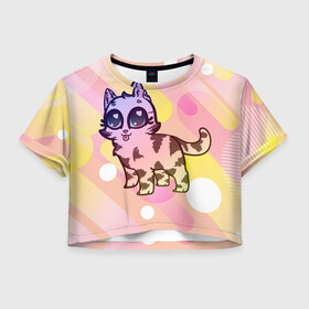 Женская футболка Crop-top 3D с принтом 44 Котенка пнг пилу , 100% полиэстер | круглая горловина, длина футболки до линии талии, рукава с отворотами | big picture | детские | животные | звери | картинки | котенка | милые | мультфильмы | пилу | прикольные | текстуры | тренды