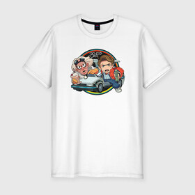 Мужская футболка премиум с принтом Back to the Future , 92% хлопок, 8% лайкра | приталенный силуэт, круглый вырез ворота, длина до линии бедра, короткий рукав | django | tarantino | джанго | джанго освобожденный | тарантино