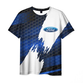 Мужская футболка 3D с принтом FORD , 100% полиэфир | прямой крой, круглый вырез горловины, длина до линии бедер | car | ford | ford focus | sport | sportcar. | авто | форд | форд фокус