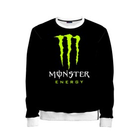 Детский свитшот 3D с принтом MONSTER ENERGY , 100% полиэстер | свободная посадка, прямой крой, мягкая тканевая резинка на рукавах и понизу свитшота | black monster | bmx | claw | cybersport | energy | monster | monster energy | moto | motocross | race | sport | киберспорт | когти | монстер энерджи | монстр | мото | мотокросс | ралли | скейтбординг | спорт | т | энергия